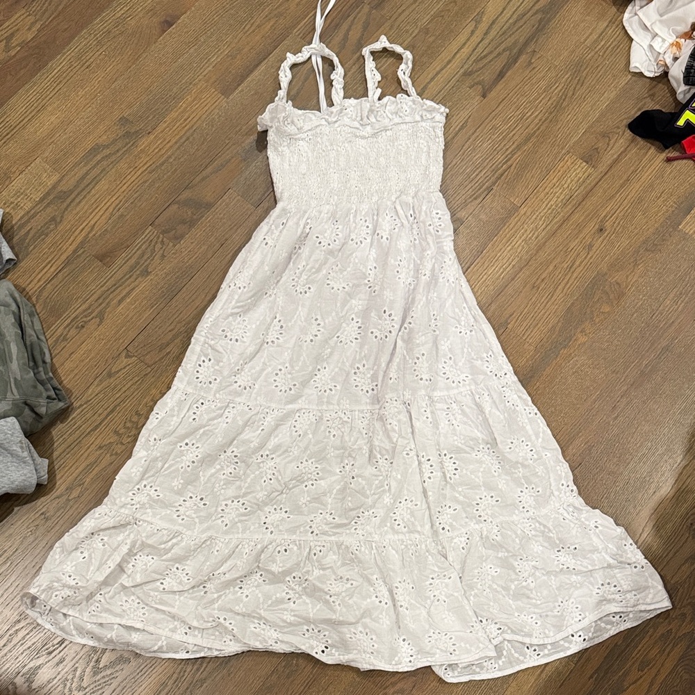 Triple 7 White Eyelet Maxi Dress
